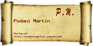 Podani Martin névjegykártya